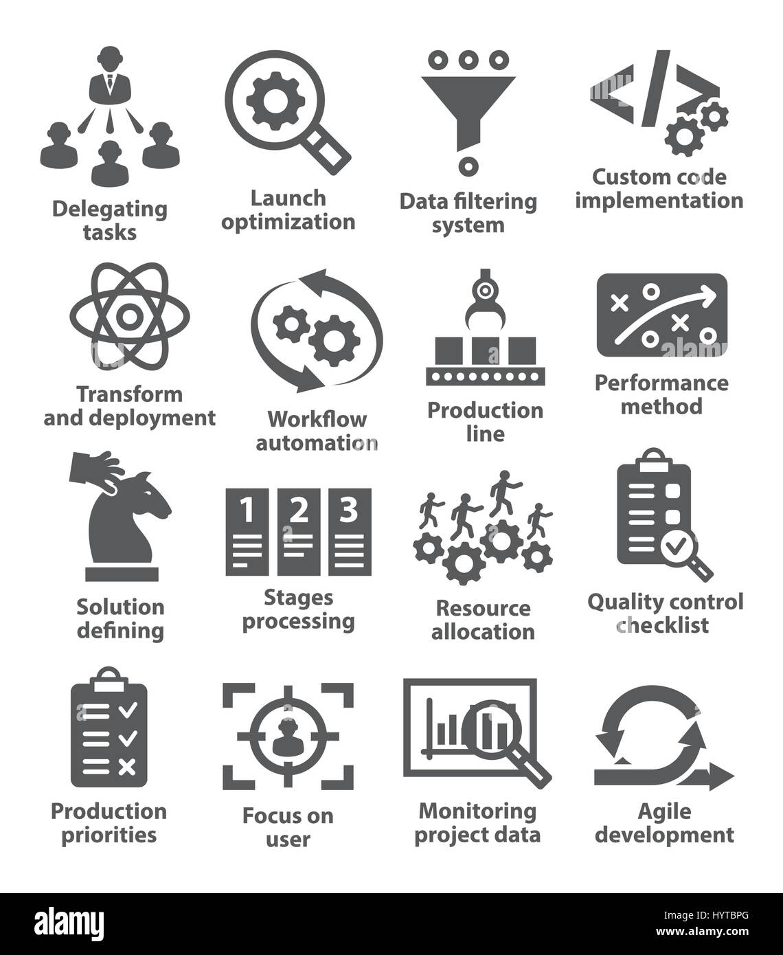 Produkt Management Symbole Stock Vektor