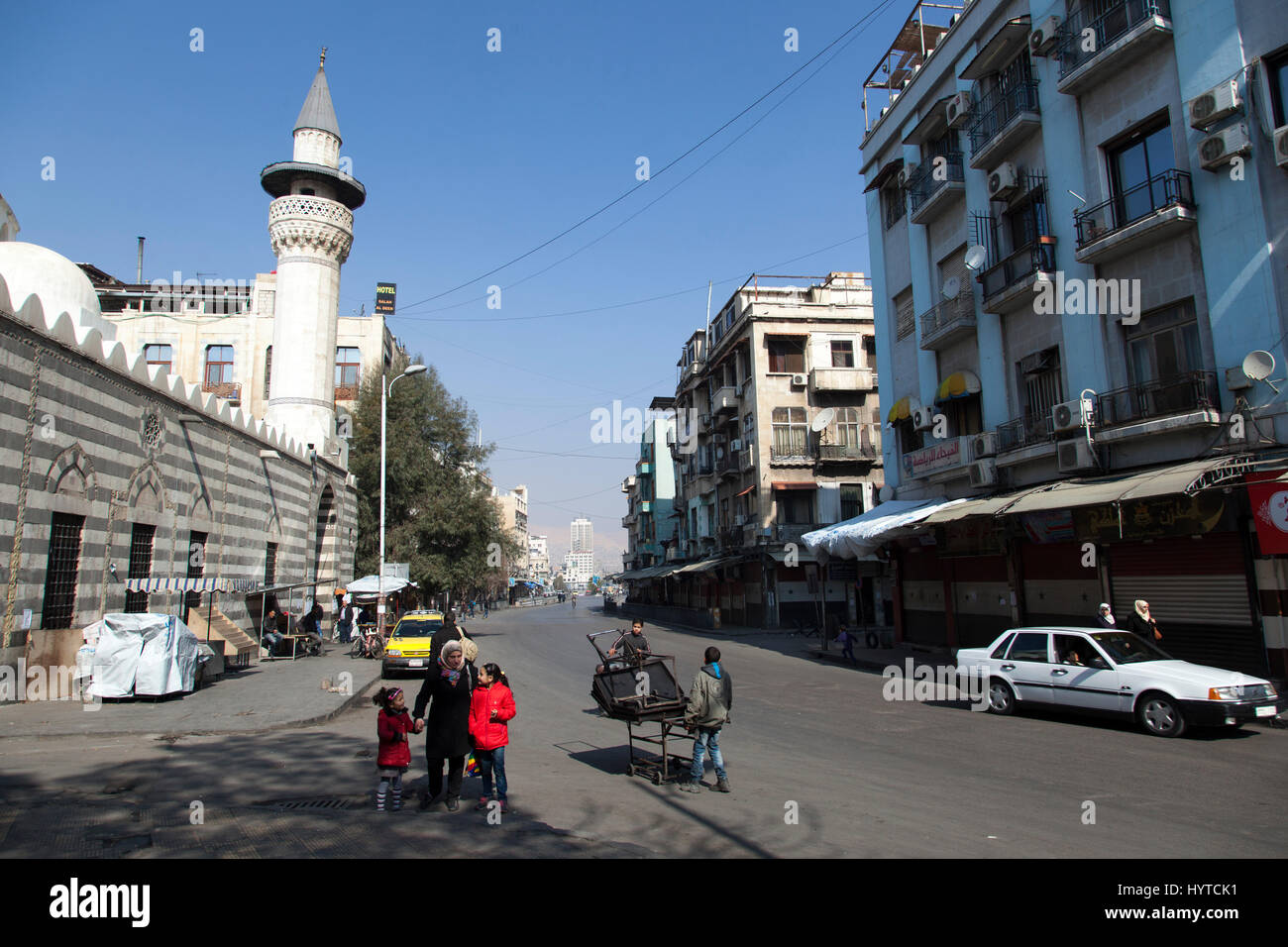 Straße in Damaskus, Syrien Stockfoto