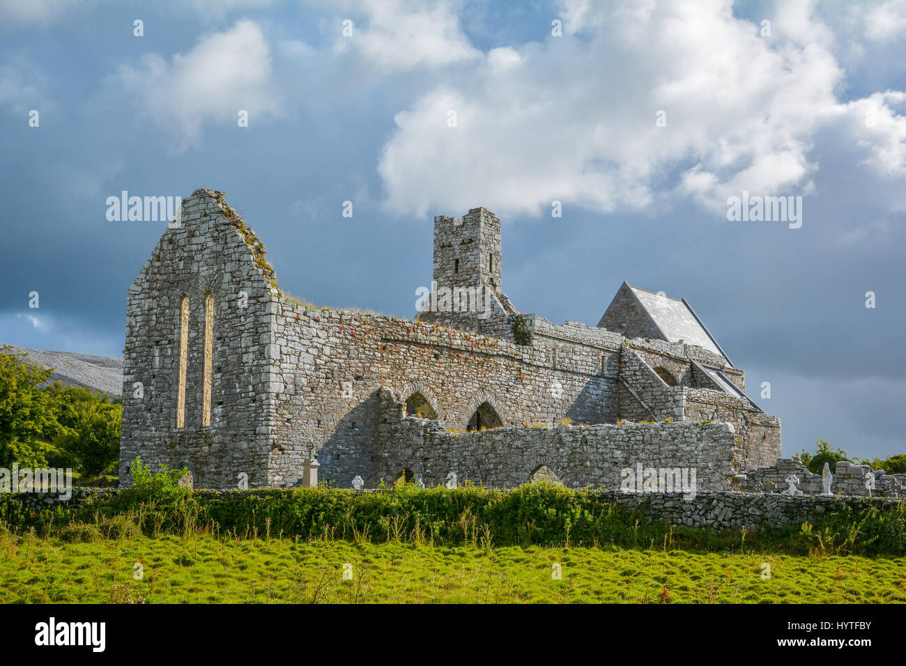 Corcomroe Abbey am Morgen, Zisterzienser-Kloster befindet sich im Norden von der Burren-Region von County Clare, Irland Stockfoto