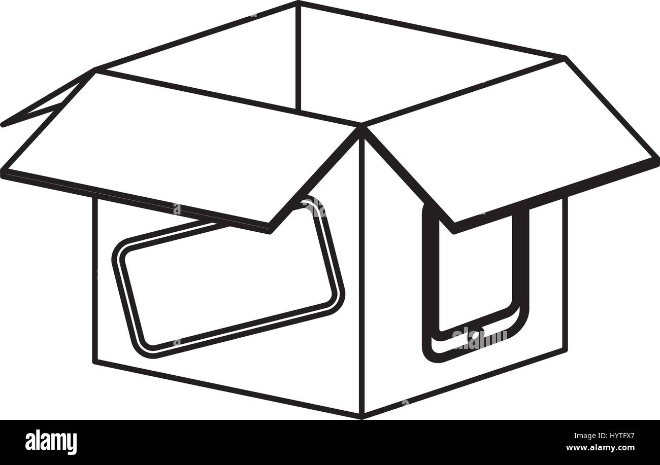 Smartphone-Box Verpackung Symbol Vektor Illustration Grafik-design Stock Vektor