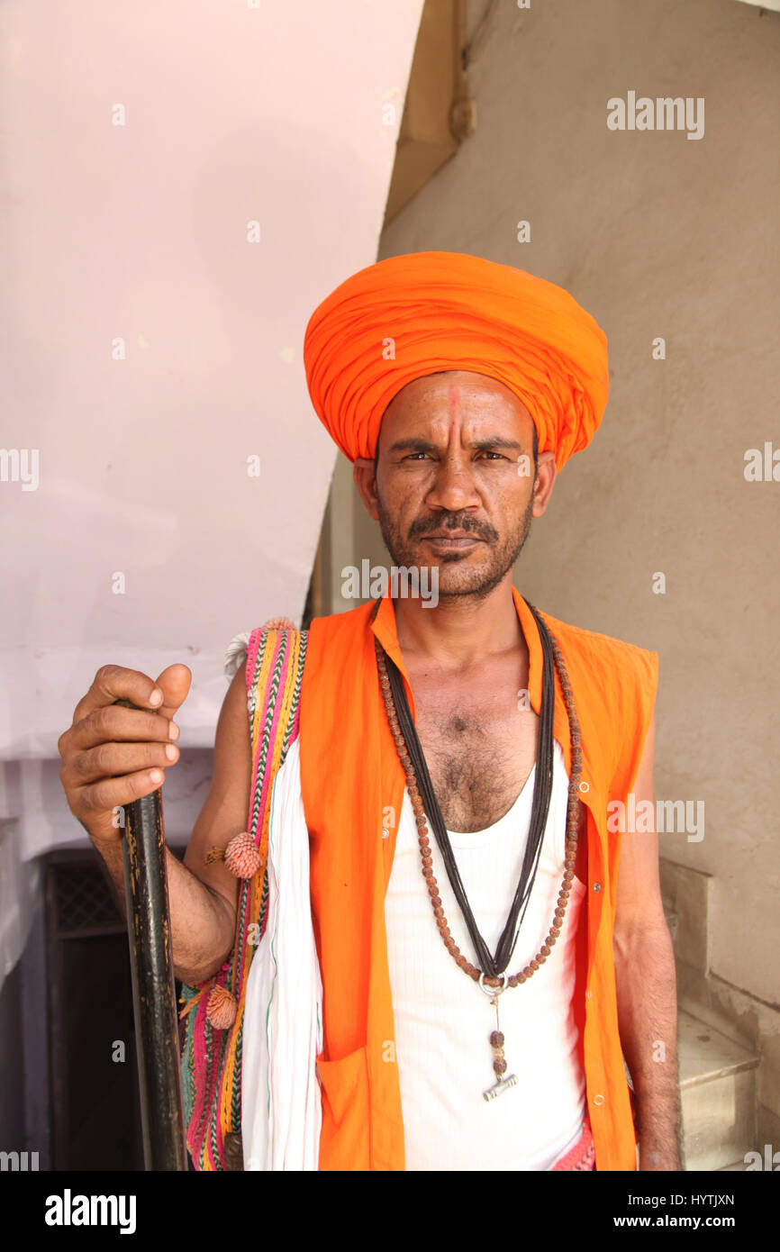 Ein Sadhu (Sanskrit Sadhu, 'heiliger Mann'), Haridwar, Indien, Naga – EIN guter Mann oder heiliger Mann (Photo Copyright © by Saji Maramon) Stockfoto