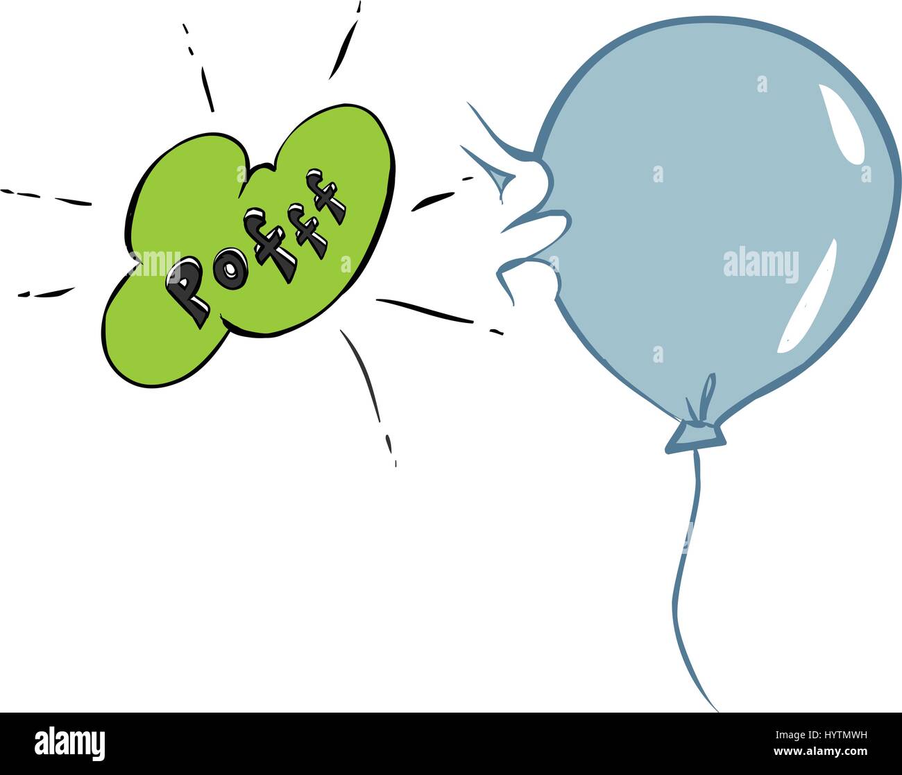 Vektor-Illustration von einem Ballon platzen Stock-Vektorgrafik - Alamy