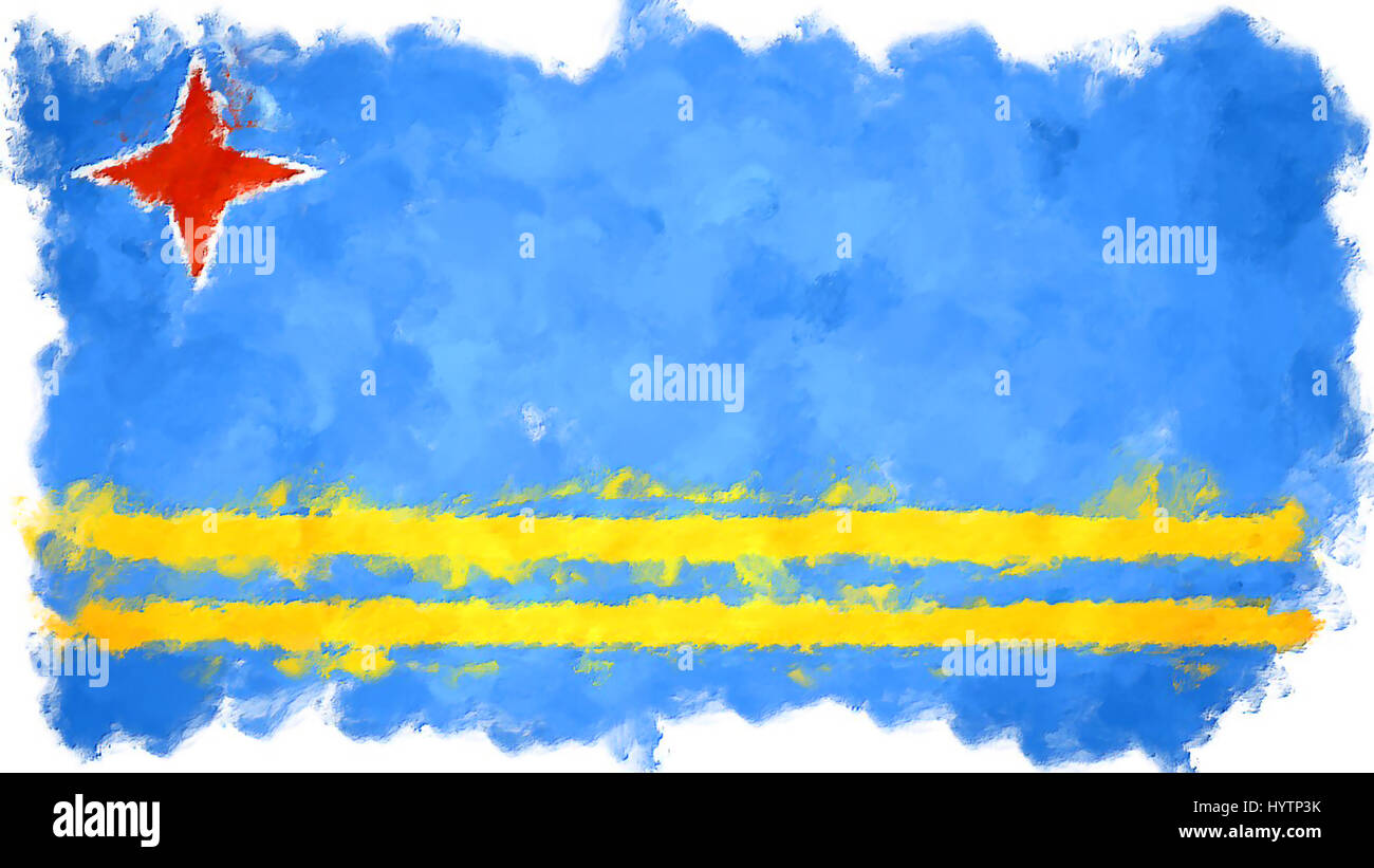 Ölgemälde Grunge bewirkt Abbildung der Karibik Flagge Stockfoto