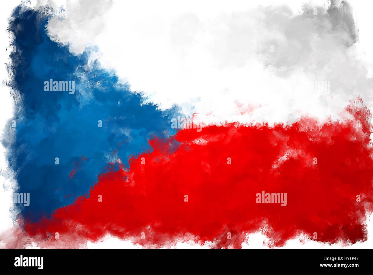 Ölgemälde Grunge erfolgt die Abbildung der Flagge der Tschechischen Republik Stockfoto