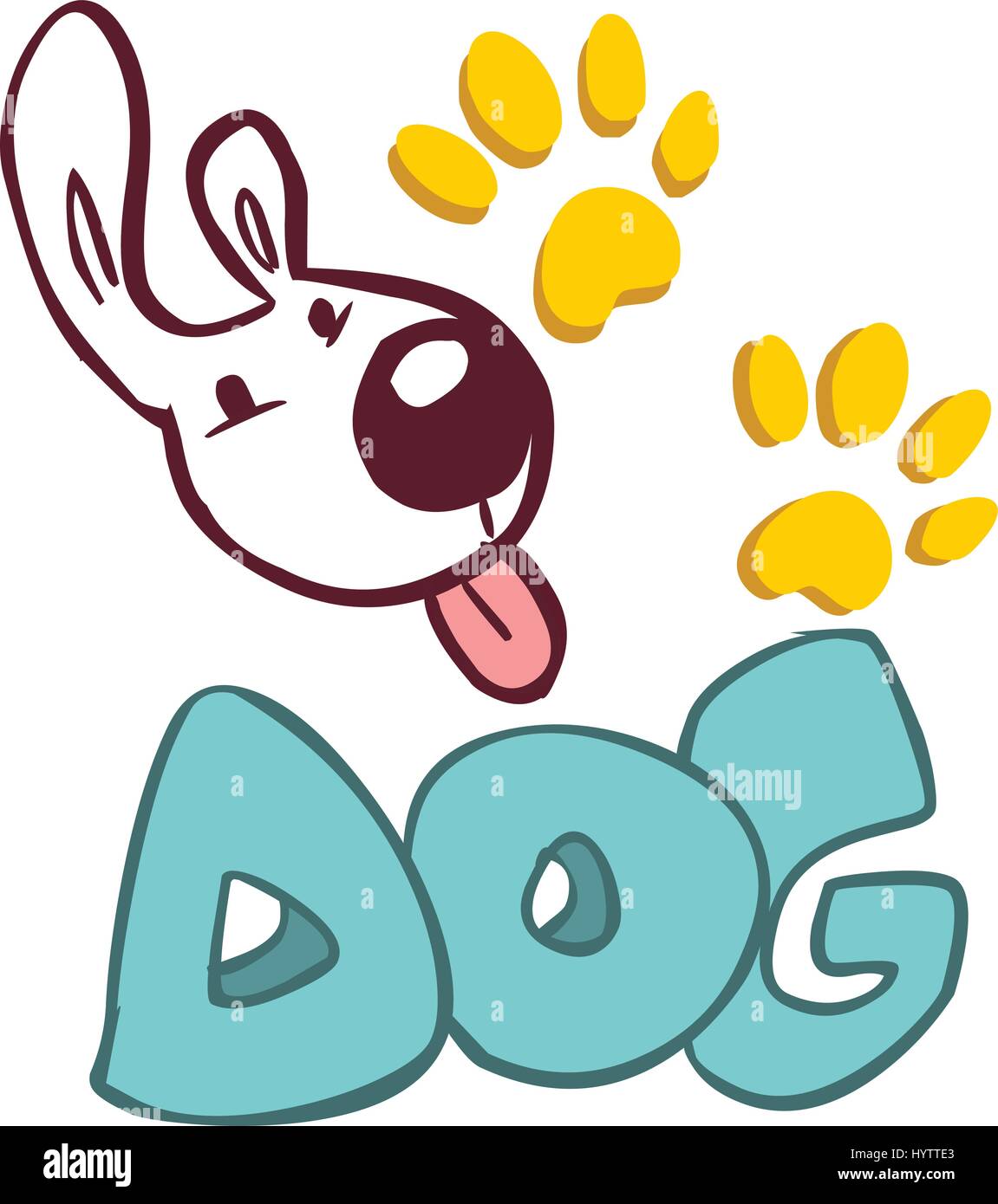 weißem Hintergrund-Vektor-Illustration eines Hund-Logos Stock Vektor
