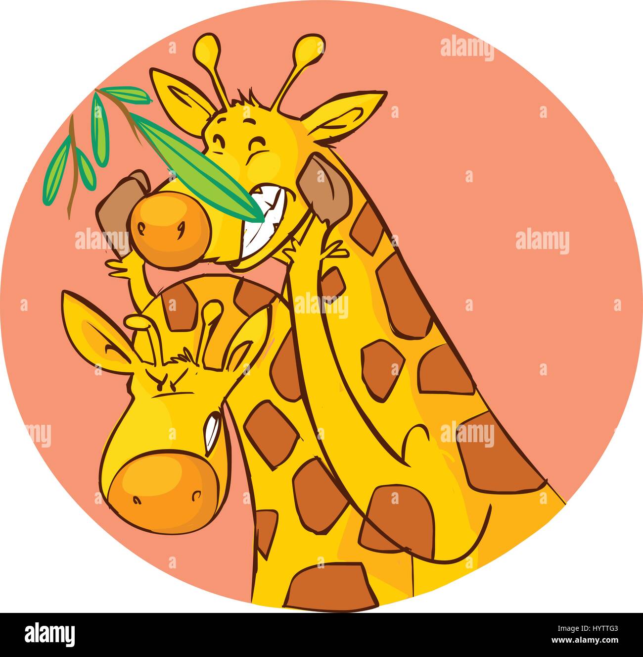 weißem Hintergrund Vektor-Illustration eine niedliche giraffe Stock Vektor