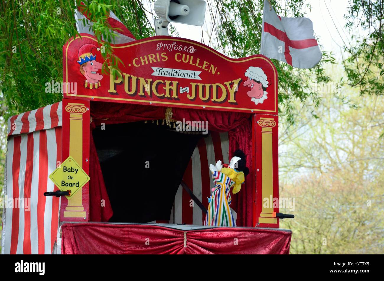 Colchester United Kingdom -1 April 2017: traditionelle Punch and Judy Stand Stockfoto