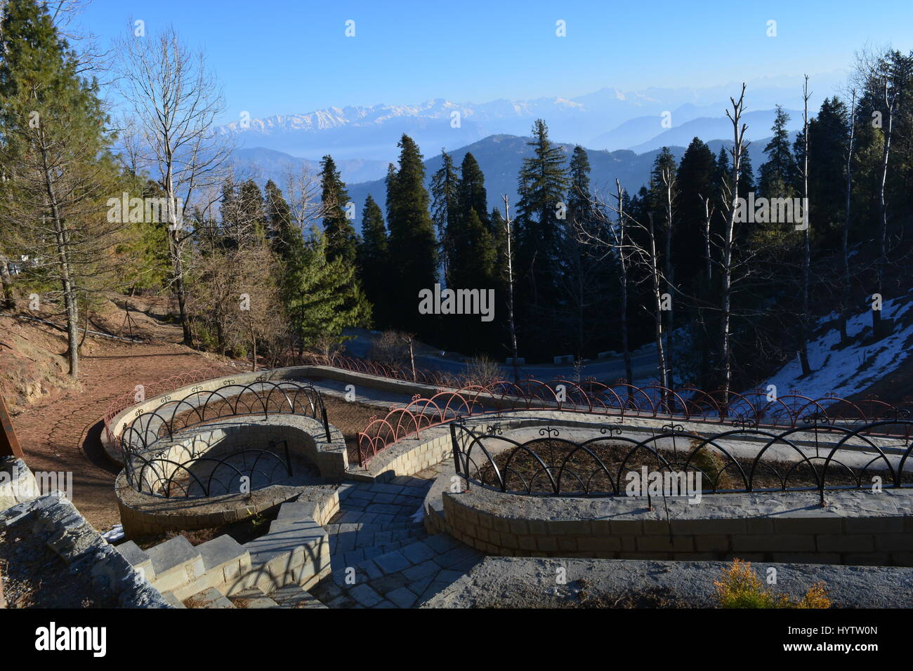 Bild hat mit einer Handkamera aufgenommen wurde. Ort ist Fagu, Shimla einen schönen Hügel-Station in Indien. Ein sehr gutes Beispiel für Anker-Fotografie. Stockfoto