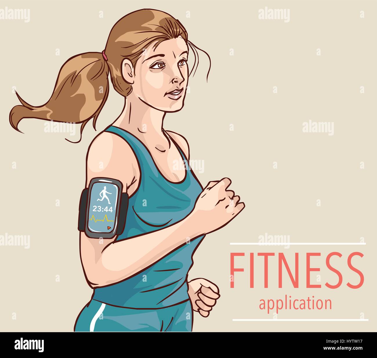 Sport oder Fitness-Tracking-app für die Ausführung von Menschen Stock Vektor