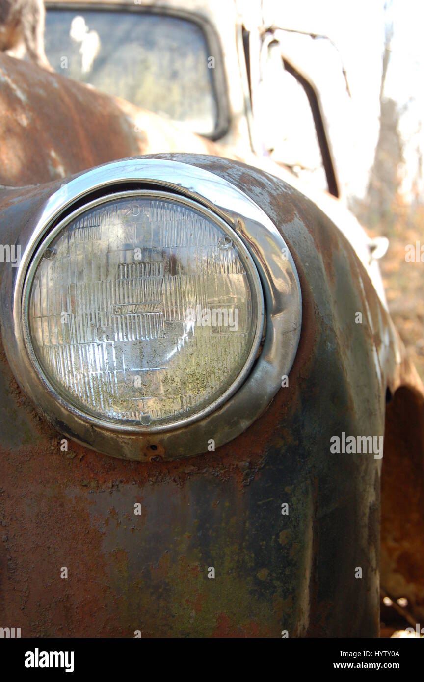 Scheinwerfer des rustikalen Pickup-Truck Stockfoto