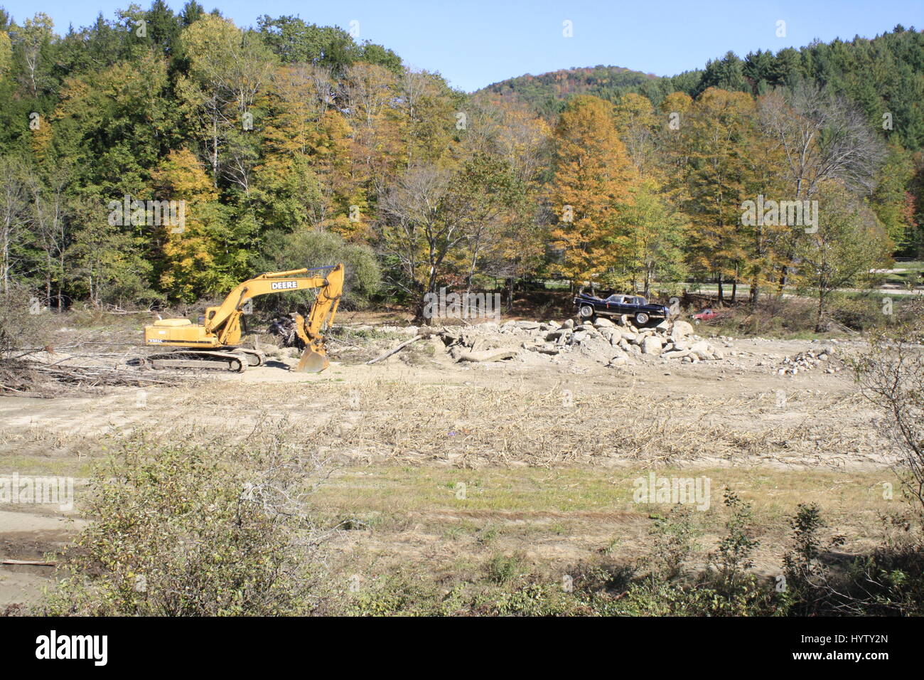 Post-Katrina - Bau & gestrandeter Auto Stockfoto