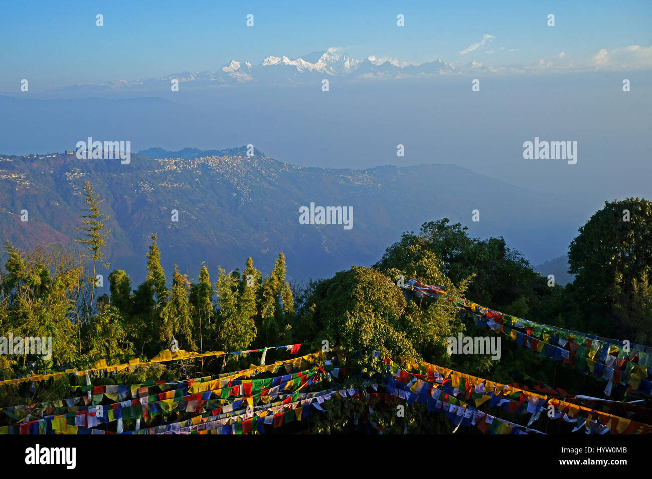 Sonnenaufgang auf dem Tiger Hill, Darjeeling Stockfoto