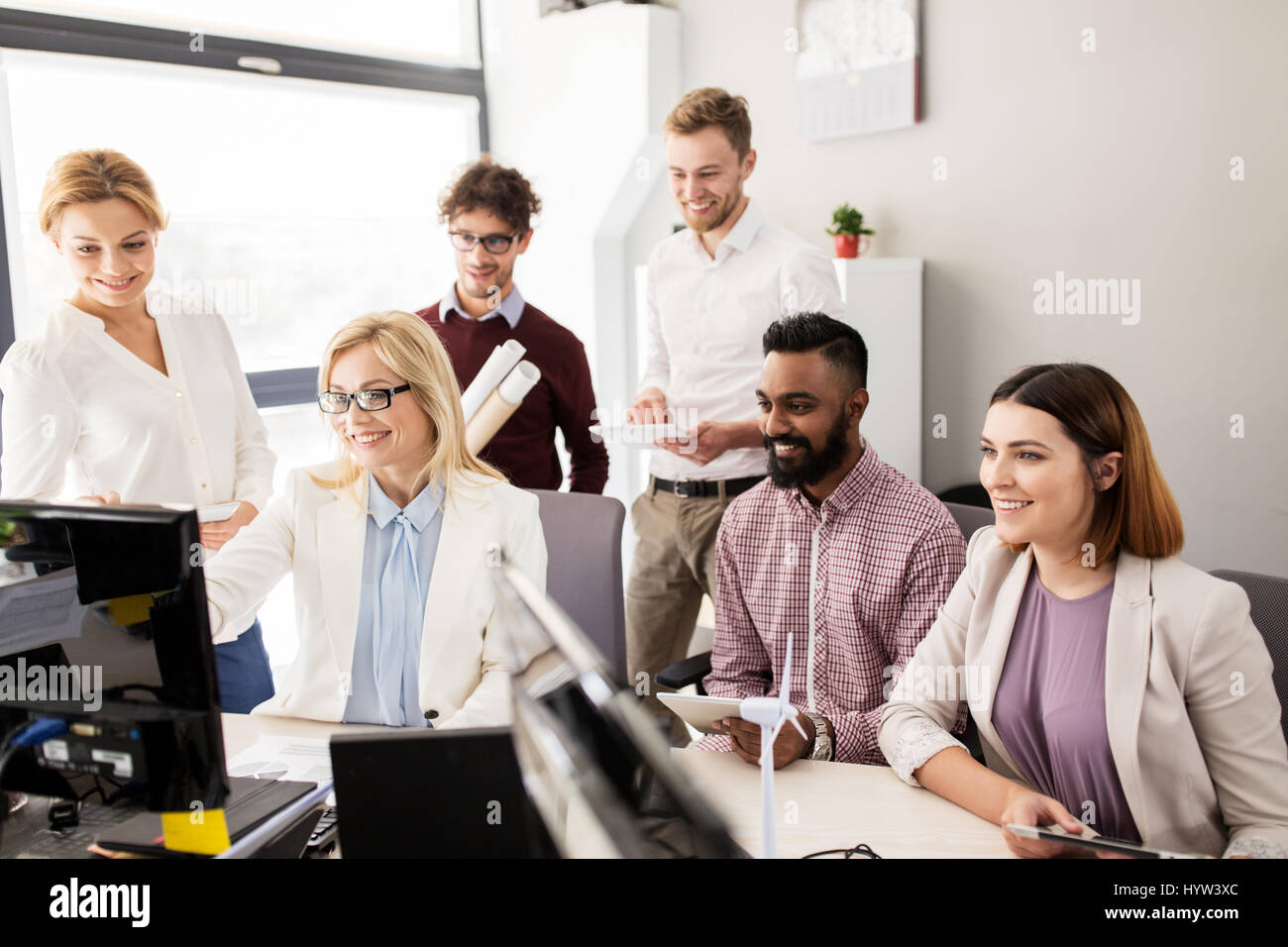 Business-Team-Entwicklung Projekt für erneuerbare Energien Stockfoto