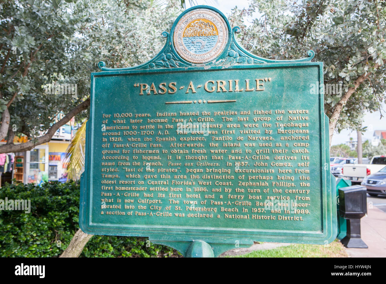 Informationen für Besucher an Pass-a Kühlergrill Stockfoto