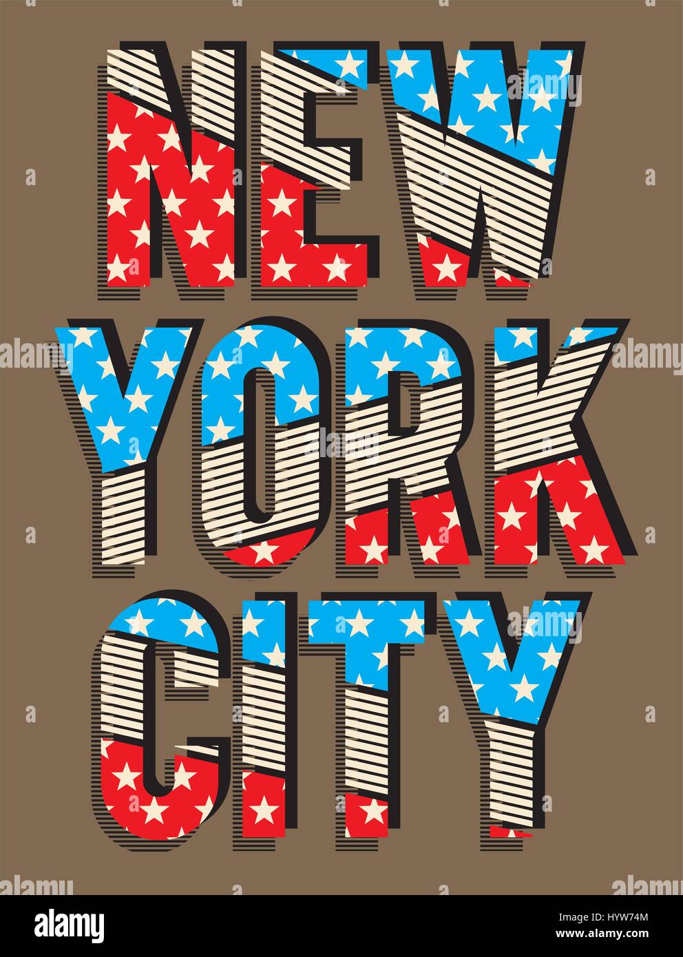 New York Typografie Retrodesign für t-Shirt, Poster Festival, Vektor. Stock Vektor