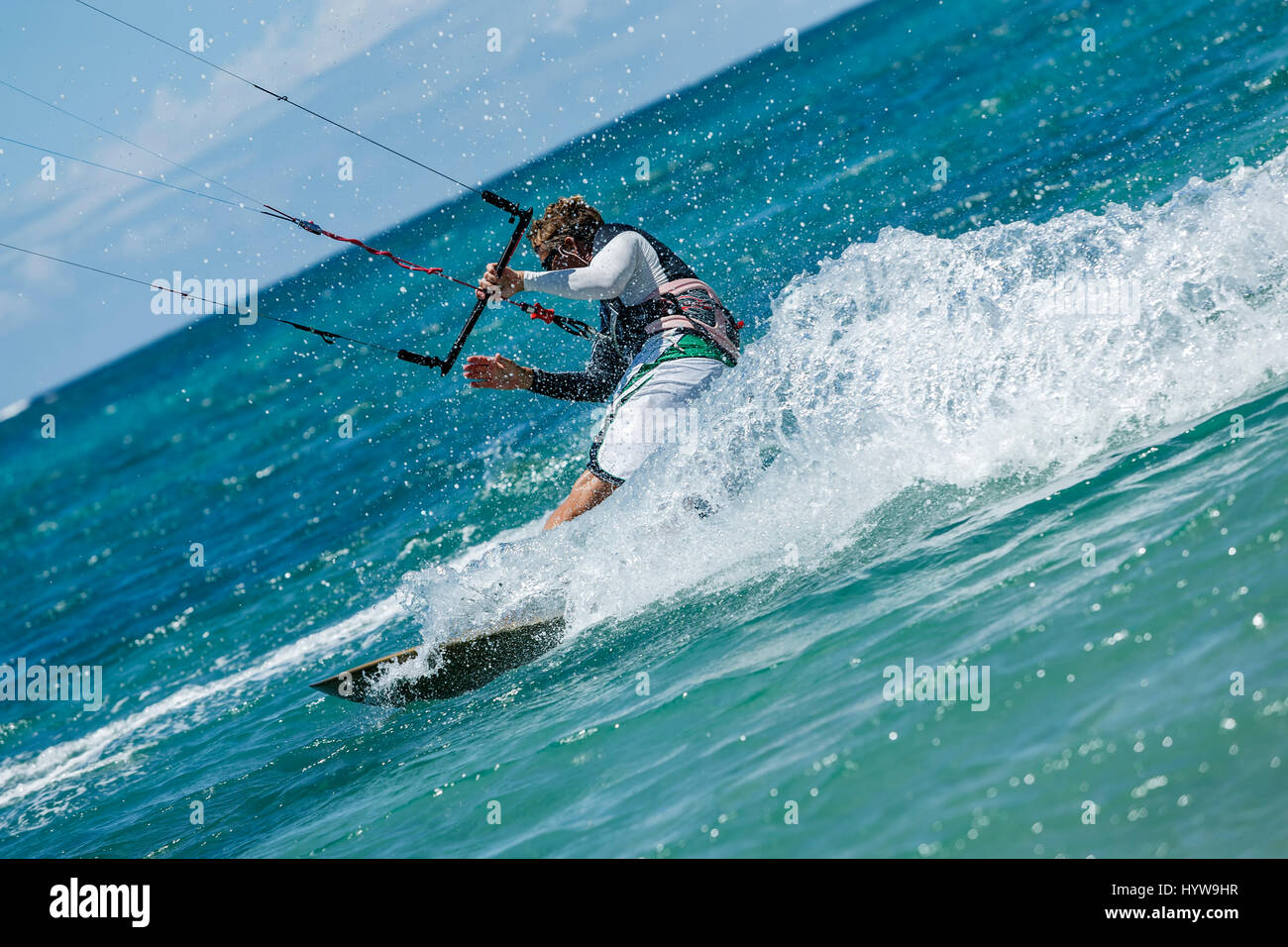 Kite Surfen, Ocean Park, Puerto Rico Stockfoto