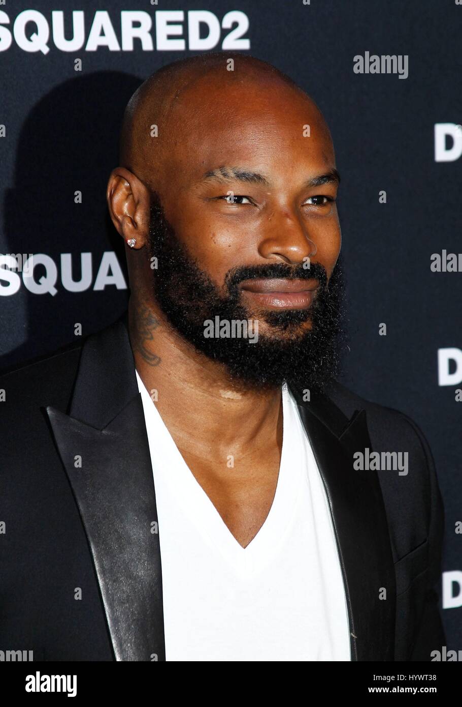 Las Vegas, NV, USA. 6. April 2017. Tyson Beckford im Ankunftsbereich für DSQUARED2 Grand Opening Party, The Shops at Kristalle, Las Vegas, NV 6. April 2017. Bildnachweis: JA/Everett Collection/Alamy Live-Nachrichten Stockfoto