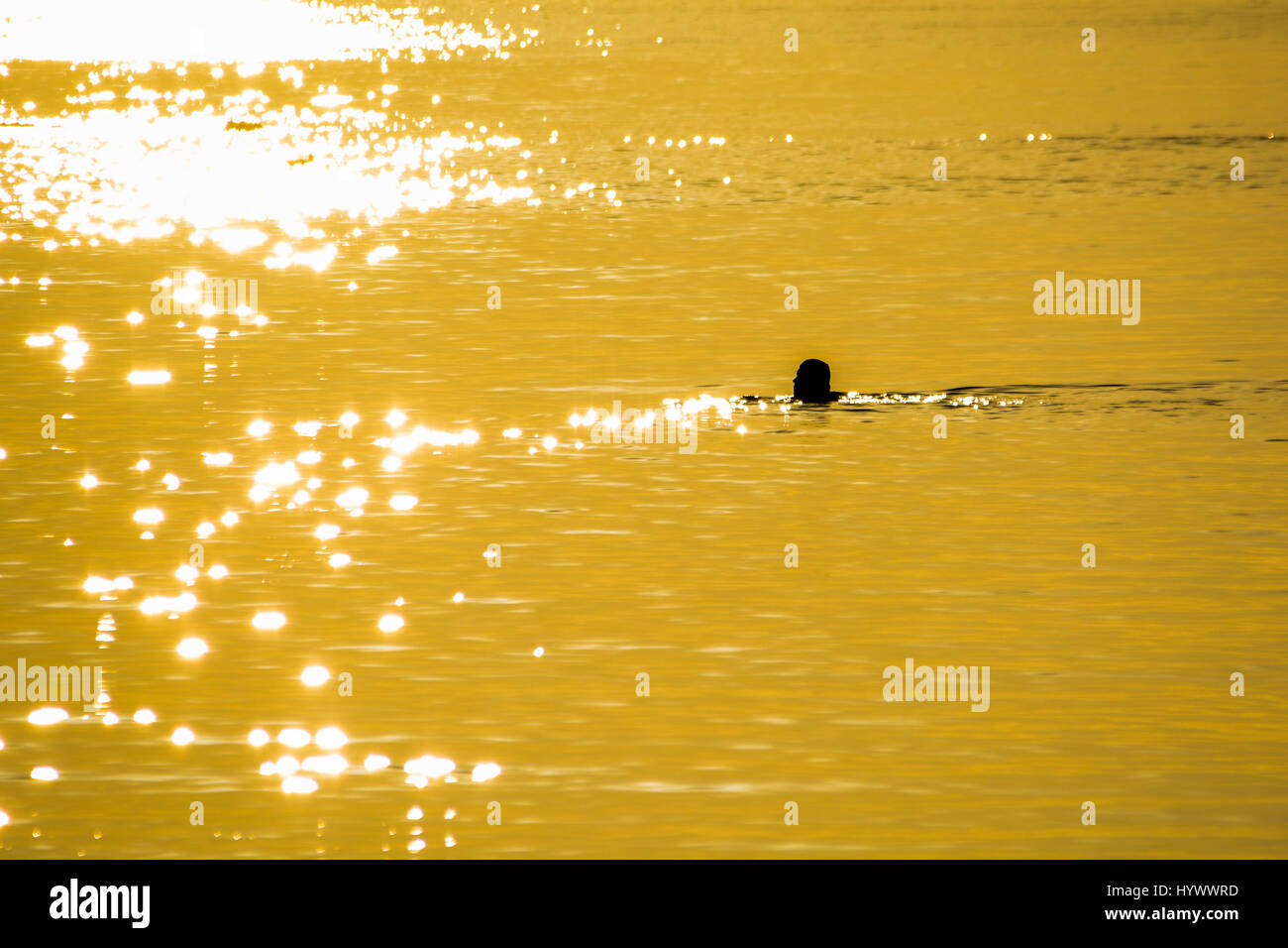 Tolcarne, Newlyn, Cornwall. 7. April 2017. Großbritannien Wetter. Die Sonne geht über Mounts Bay. Bildnachweis: Simon Maycock/Alamy Live-Nachrichten Stockfoto