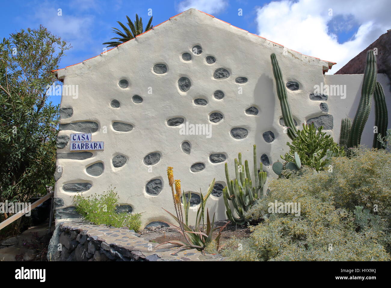 ALOJERA, LA GOMERA, Spanien - 25. März 2017: Ein traditionelles Haus in Alojera Stockfoto
