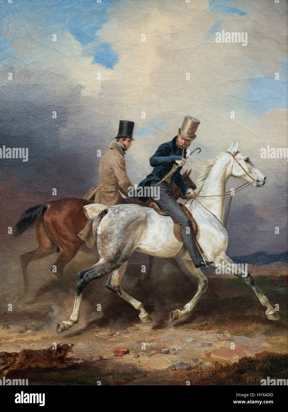 Franz Krüger (1797-1857), Prinz Wilhelm Reiten in das Unternehmen des Künstlers, 1836. Ausritt des Prinzen Wilhelm in Begleitung des Künstlers. Stockfoto