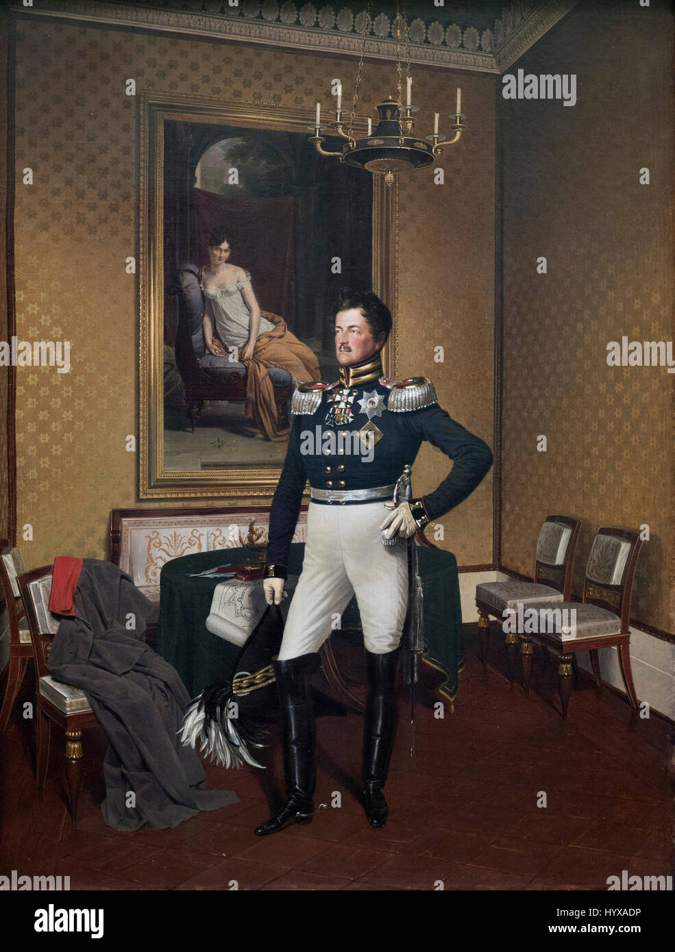 Franz Krüger (1797-1857), Porträt von Fürst Augustus von Preußen (1779 – 1843) in militärischen uniform, ca. 1817. Stockfoto