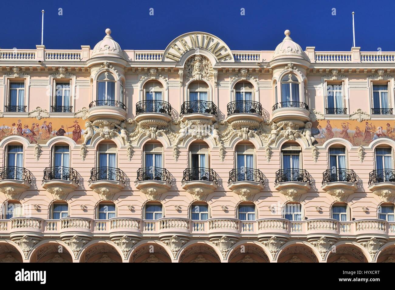 Fassade des Hermitage Hotel Fürstentum Monaco Provence Alpes Côte d Azur Frankreich Stockfoto