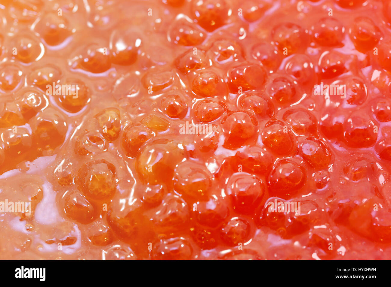 Foto eines Makros schönen Hintergrund mit roten köstlichen Kaviar Stockfoto