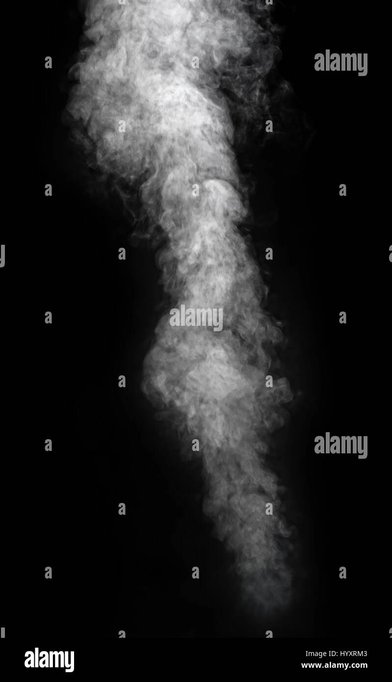 Rauchen auf schwarzem Hintergrund Stockfoto