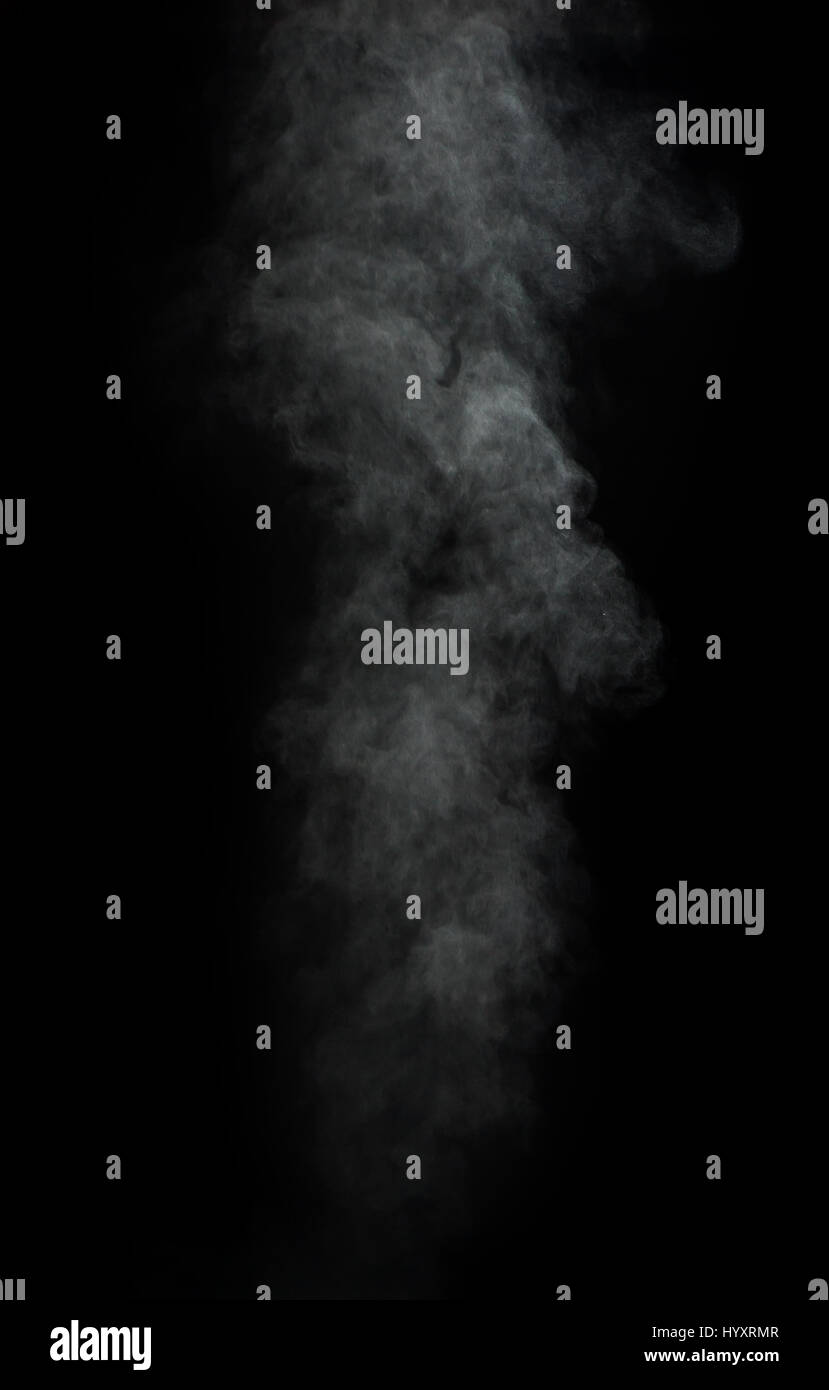 Abstrakte weißer Rauch auf schwarzem Hintergrund Stockfoto