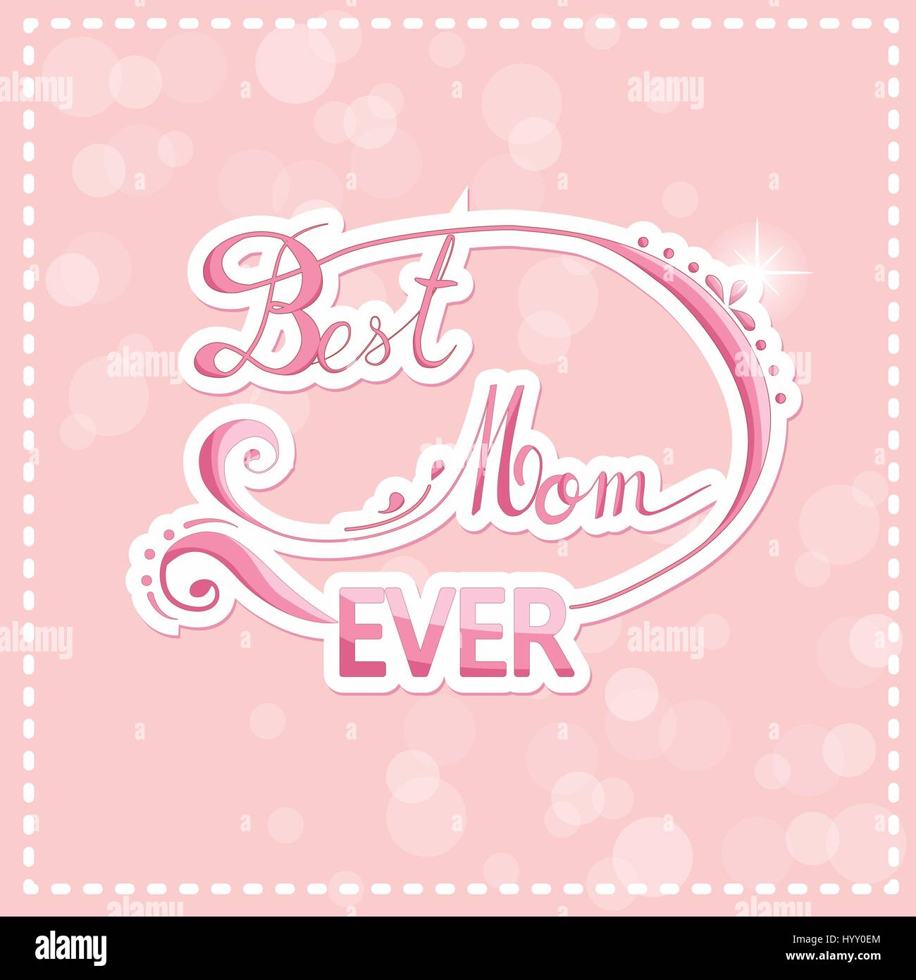 Glückliche Mütter Tag Design-Elemente. Beste Mama immer. Grußkarten zum Muttertag. Stock Vektor