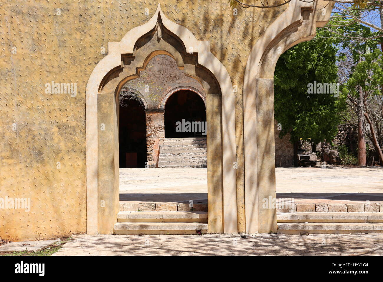 Eingang Tor der mexikanischen Hacienda, Yucatan, Mexiko Stockfoto