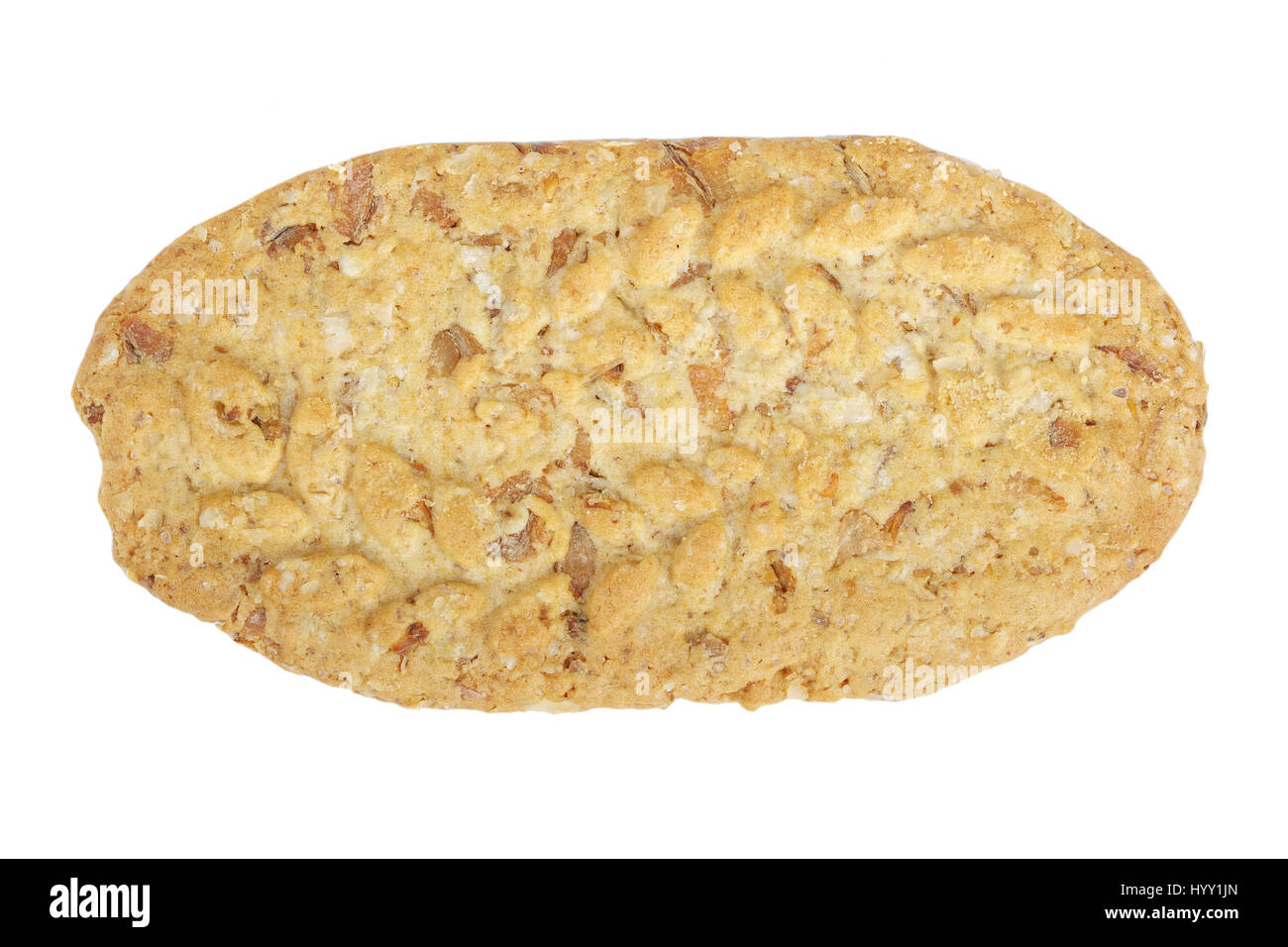 Ovale Cookie isoliert auf weißem Hintergrund Stockfoto