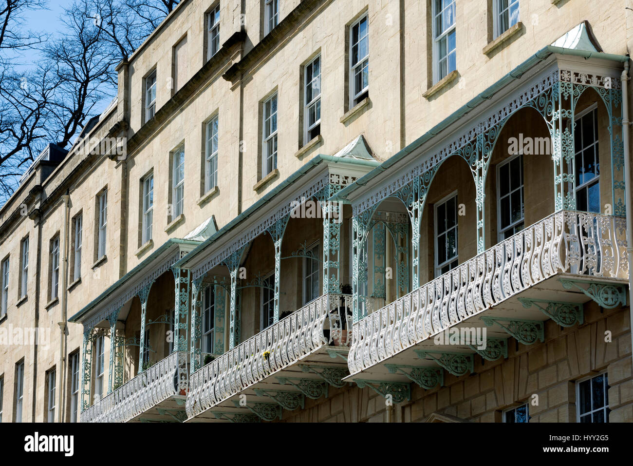 Häuser im Stadtzentrum von Charlotte Street, Bristol, UK Stockfoto