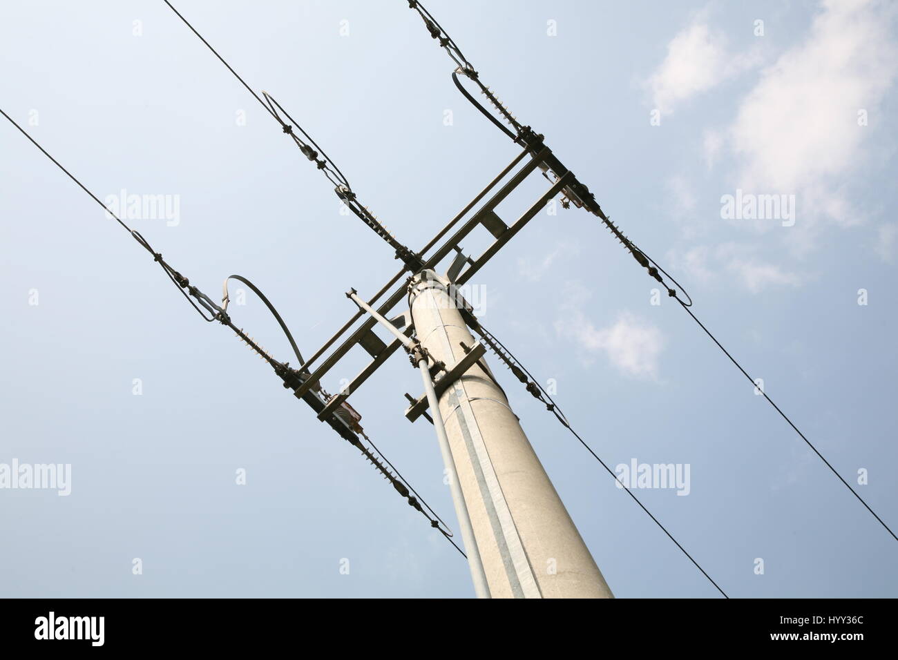 Hochspannung pole Stockfoto