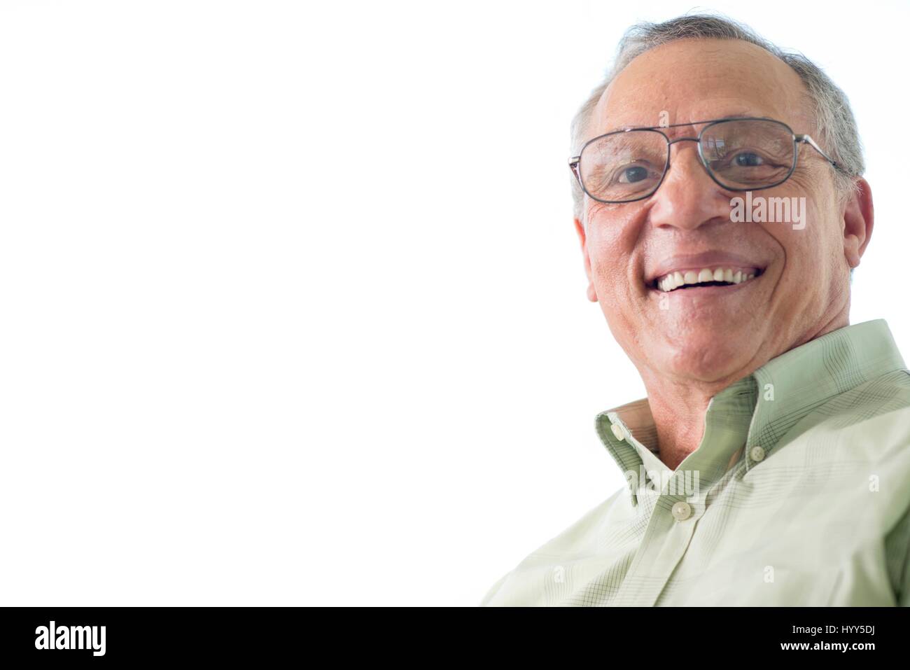 Ältere Mann mit Brille, Portrait. Stockfoto