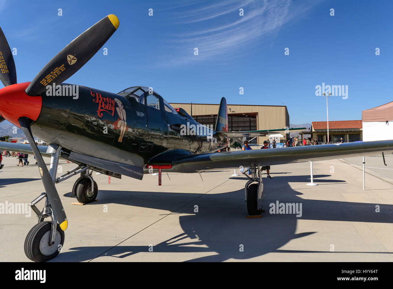 Historisches Flugzeug auf dem Display an der Jacqueline Cochran Airshow in thermische, CA Stockfoto