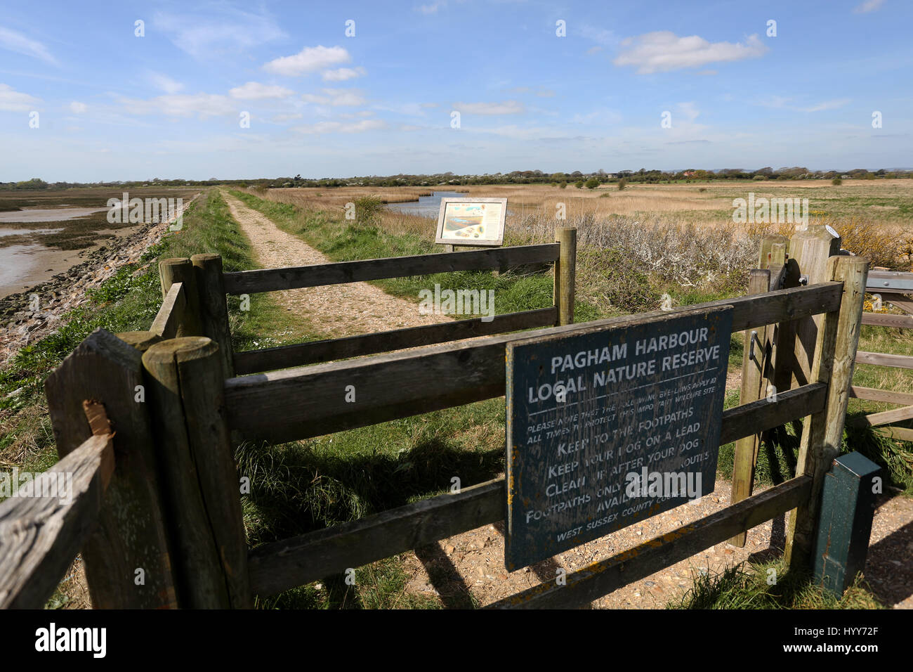 Allgemeine Ansichten Pagham Strand und Geschäfte auf der South Coast, West Sussex, UK. Stockfoto