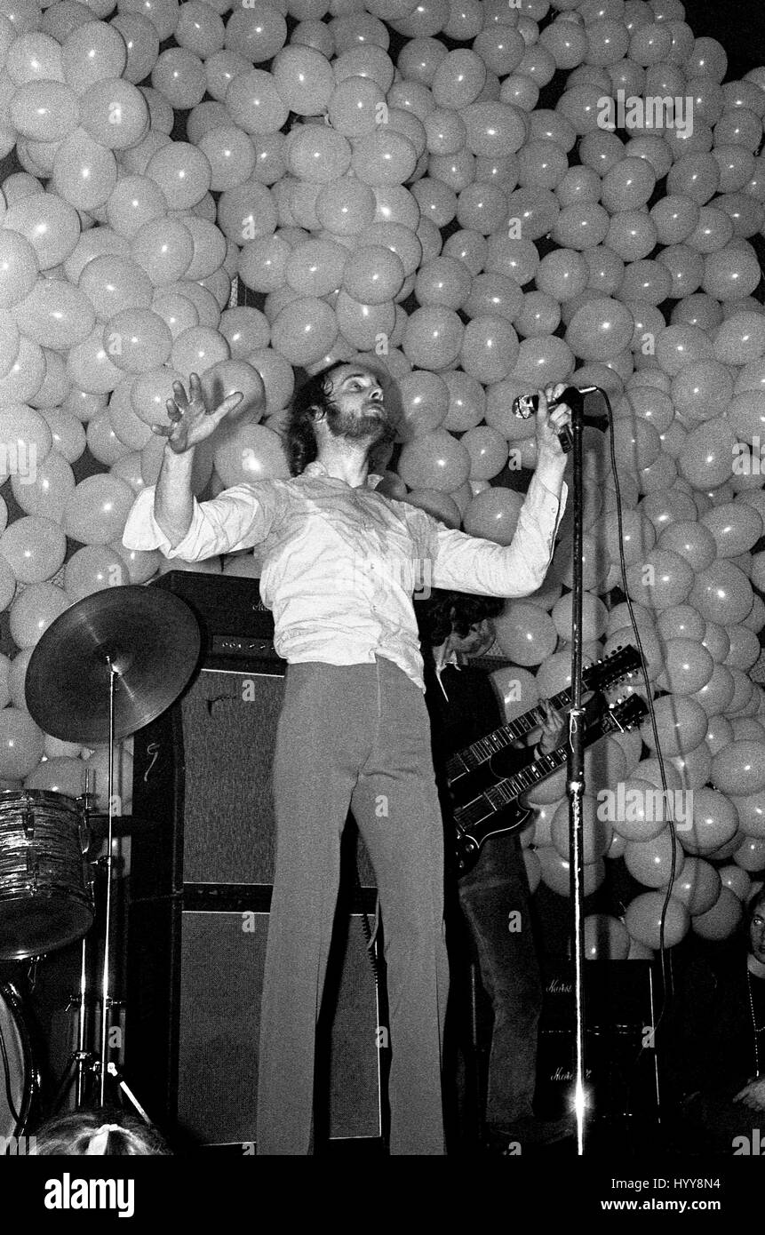 Roger Chapman führt mit UK-Rock-Band Familie auf Bristol University Rag Ball in Anson Räumen bei der Schüler Union am 7. März 1969 Stockfoto