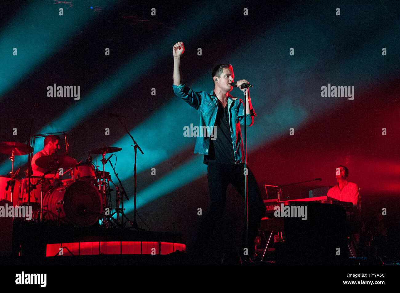 2. August 2013 führt - Santander, Spanien - britische pop-Rock-Band Keane auf dem Santander Musik 2013-Festival.  In diesem Bild, Sänger Tom Chaplin, mit Stockfoto