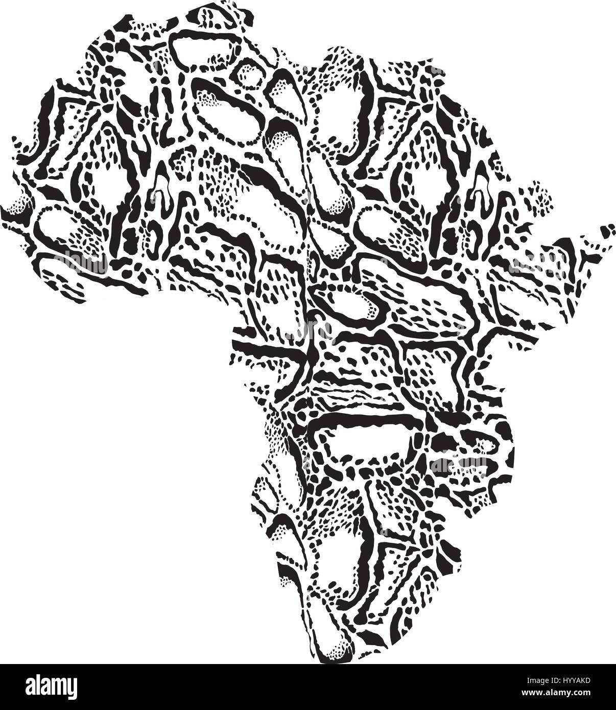 Karte von Afrika mit Nebelparder Stock Vektor