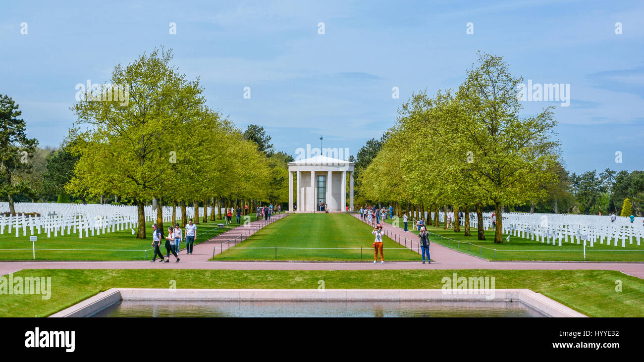 Normandie amerikanischen Soldatenfriedhof in Colleville-Sur-Mer, Frankreich, Mai-08-2016 Stockfoto