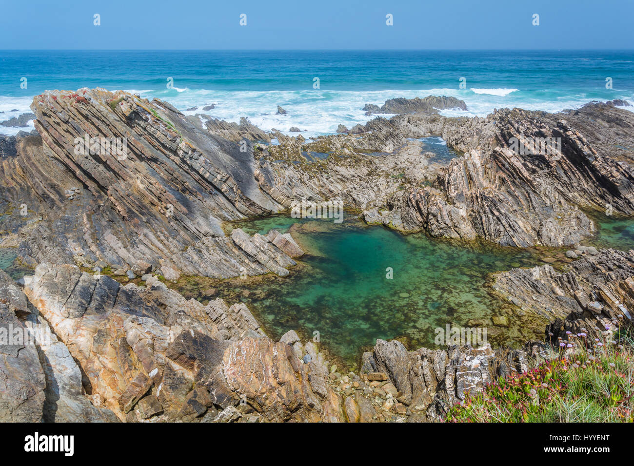 Seelandschaft im Almograve, Odemira, Portugal Stockfoto