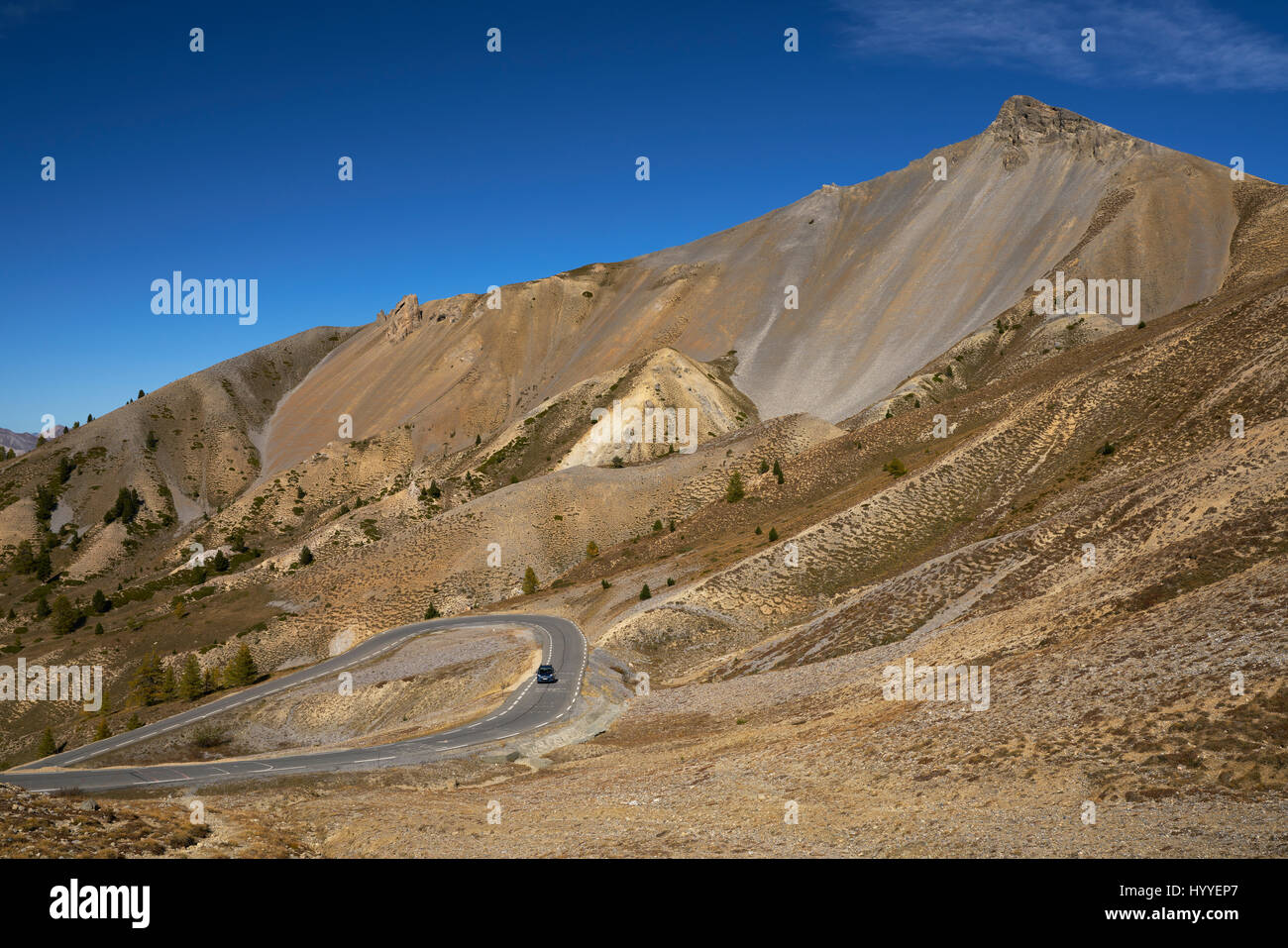 Pass-Straße Col d &#39; Izoard, Route des Grandes Alpes, Hautes-Alpes, Frankreich Stockfoto