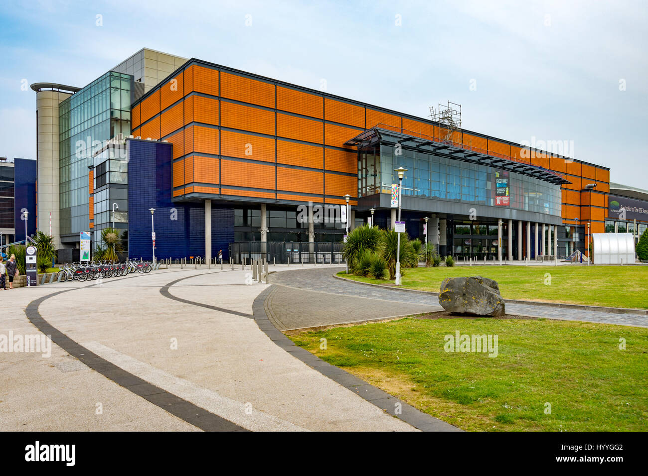 Die SSE-Arena (ehemals der Odyssey Arena), Titanic Quarter, Belfast, Grafschaft Antrim, Nordirland, Vereinigtes Königreich Stockfoto