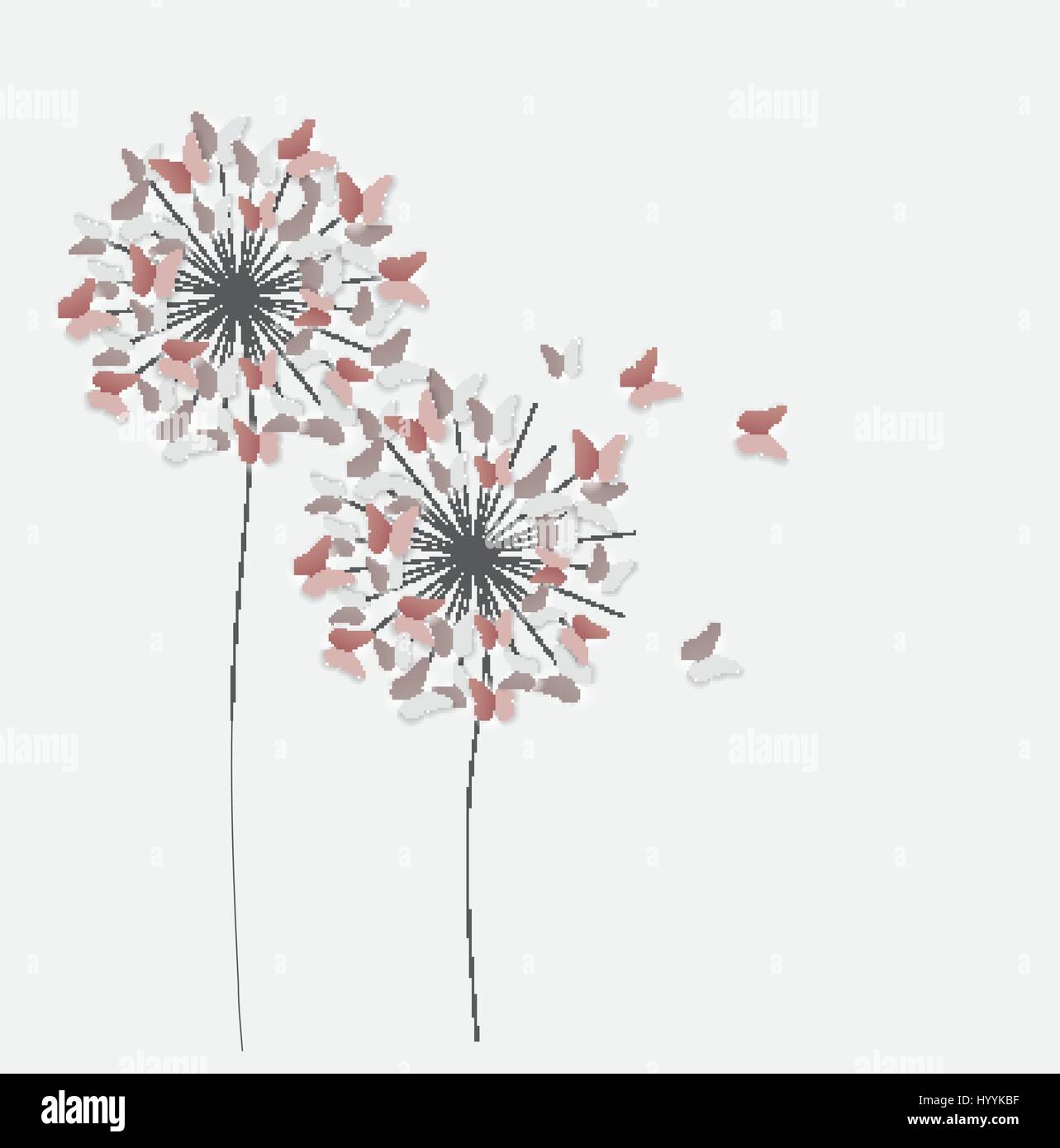Abstrakte Scherenschnitt Schmetterling Blume Hintergrund heraus.  Vektor-Illus Stock-Vektorgrafik - Alamy