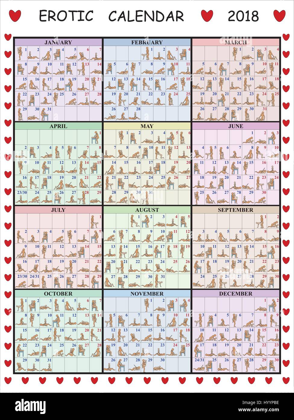 Erotik Kalender fr 2018 Stock-Vektorgrafik - Alamy
