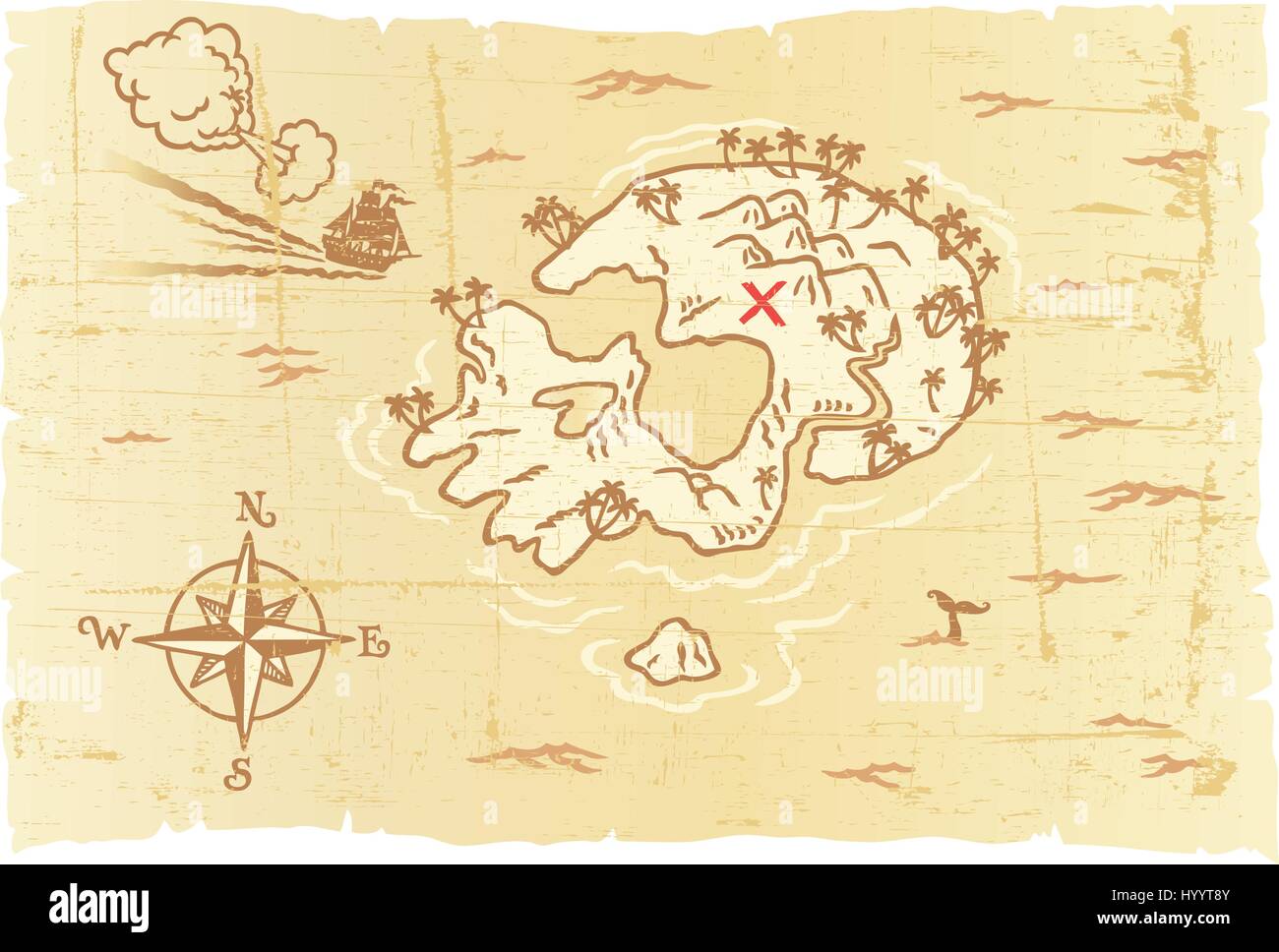 Schatzkarte Vektor Illustration Stock Vektorgrafik Alamy