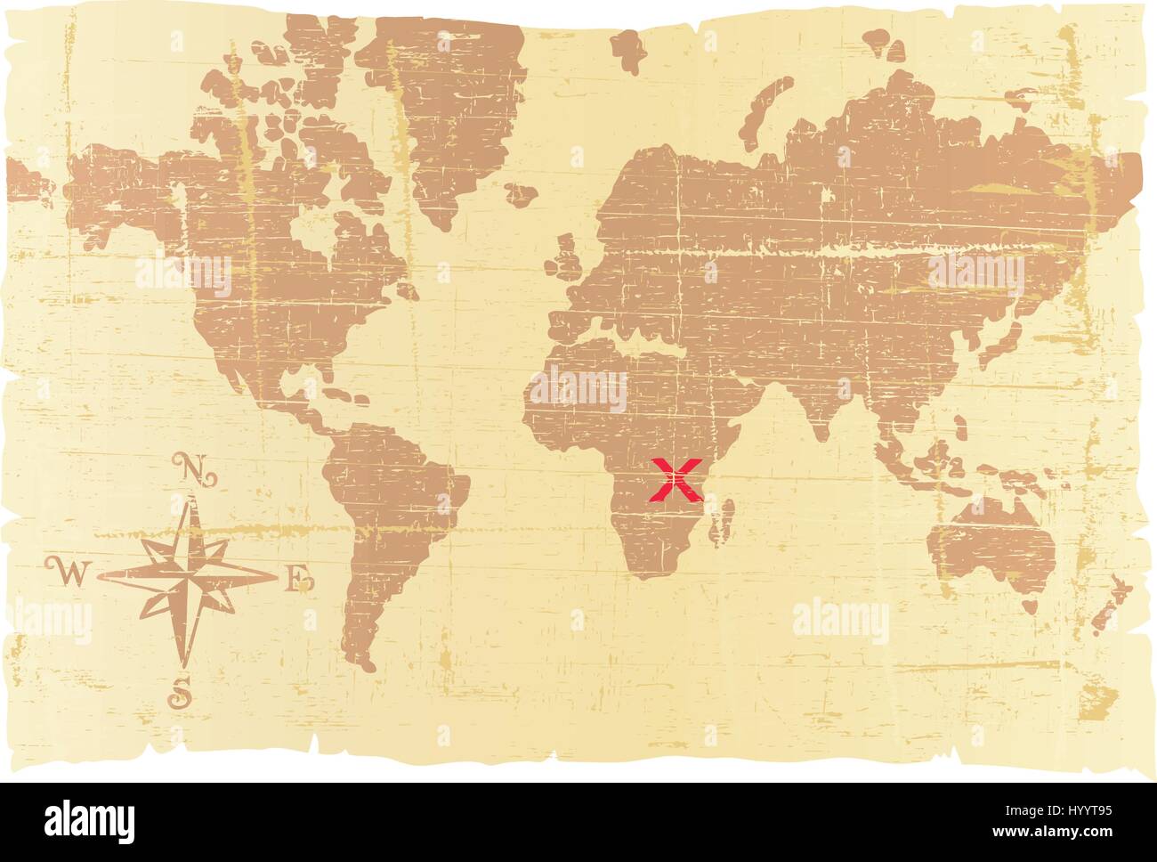 Schatzkarte. Vektor-Illustration. Stock Vektor