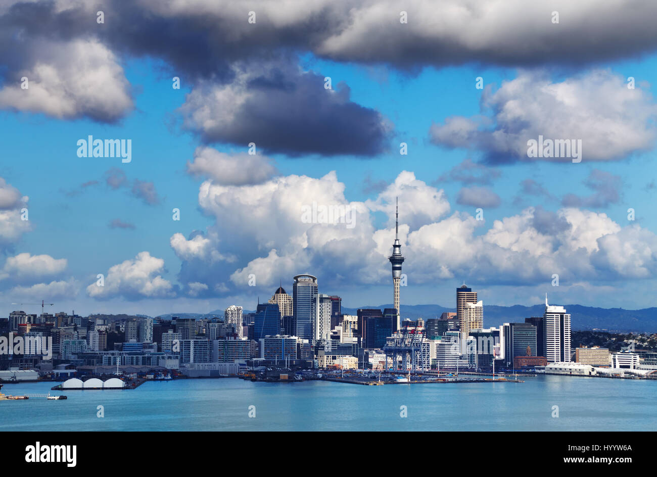 Auckland ist die größte Stadt Neuseelands, Blick vom Mount Victoria, Devonport Stockfoto