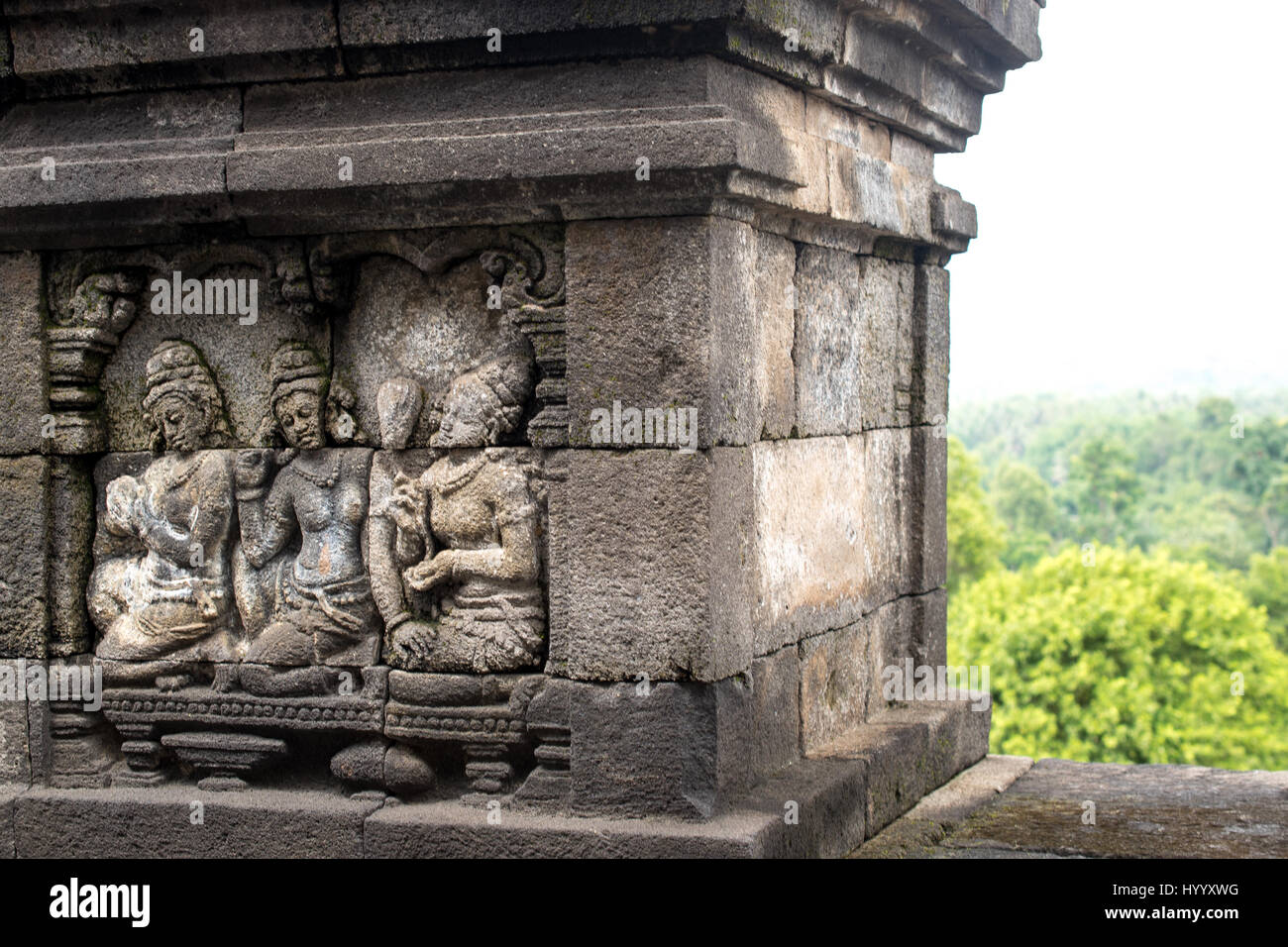 Borobudur Tempel, Yogyakarta, Indonesien, weltweit größten buddhistischen Tempel, UNESCO-Weltkulturerbe Stockfoto